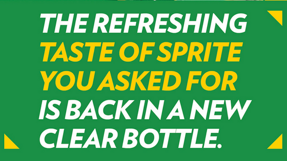 De verfrissende smaak van Sprite is terug in een nieuwe fles